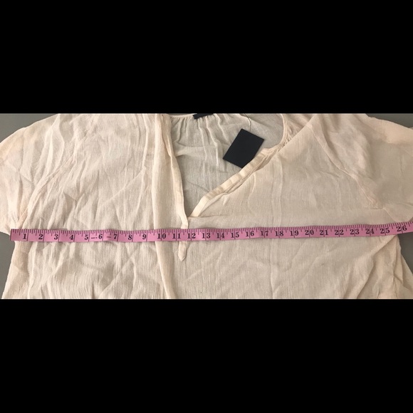 ATM Frayed Hem Gauze V-Neck Dress - Picture 8 of 9